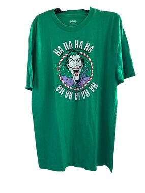 Dc Comics Batman The Joker Holiday Ha Ha Ha Men’s T Shirt 1XLT Green